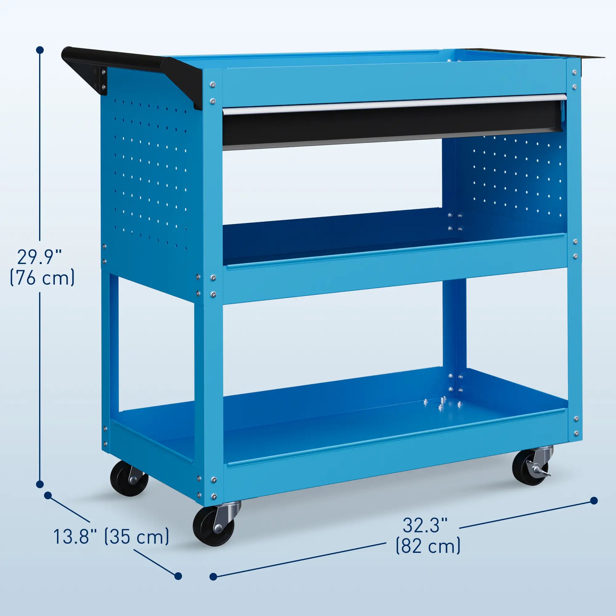 Tool Cart On Wheels, Ball Bearing Drawer, Storage Trays, Blue Tool Organizers at Gallery Canada
