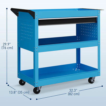 Tool Cart On Wheels, Ball Bearing Drawer, Storage Trays, Blue Tool Organizers at Gallery Canada