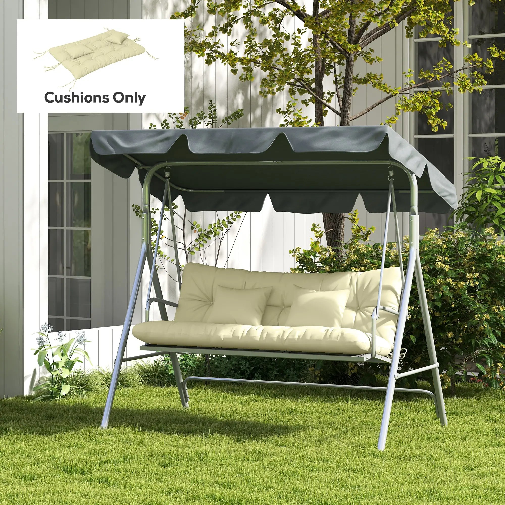 4-Piece Patio Chair Cushion Set, with Ties, Cream White Patio Chair Cushions at Gallery Canada
