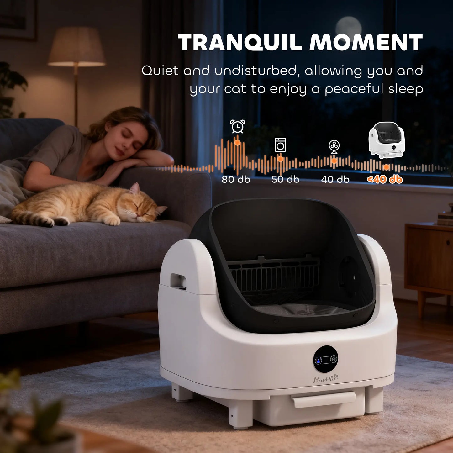 Open Top Self Cleaning Cat Litter Box, Automatic with Safety Protection Cat Litter Box Enclosures at Gallery Canada