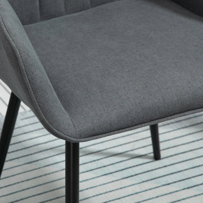 Dining Chairs Set of 2, Linen Upholstery, Metal Legs, Dark Grey Bar Stools at Gallery Canada