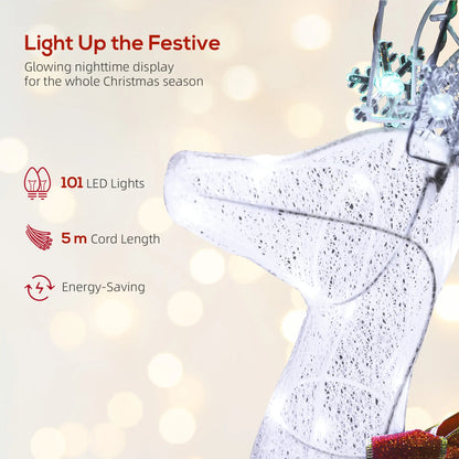4.3FT Lighted Christmas Reindeer, RGB and Warm White LEDs, IP44 Waterproof, RGB and Warm White Christmas Decorations at Gallery Canada