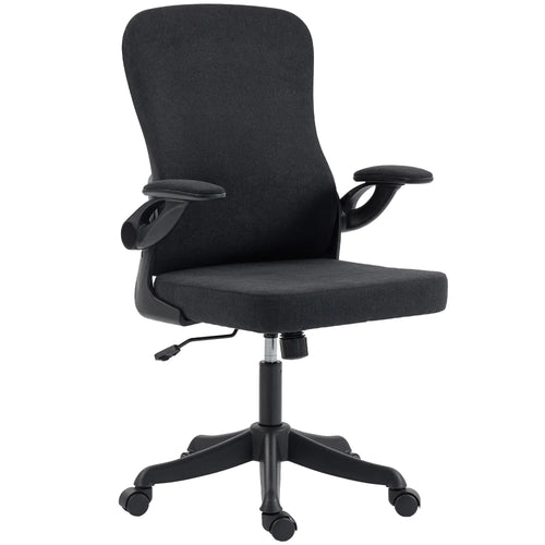 Ergonomic Office Chair, Adjustable Lumbar Support, Flip Up Armrests, Black