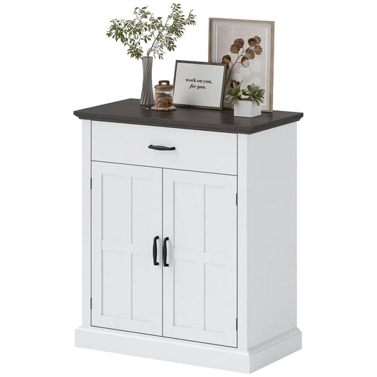 Modern Sideboard Buffet, 2 Doors, Adjustable Shelf, White Bar Cabinets White, Dark Brown at Gallery Canada