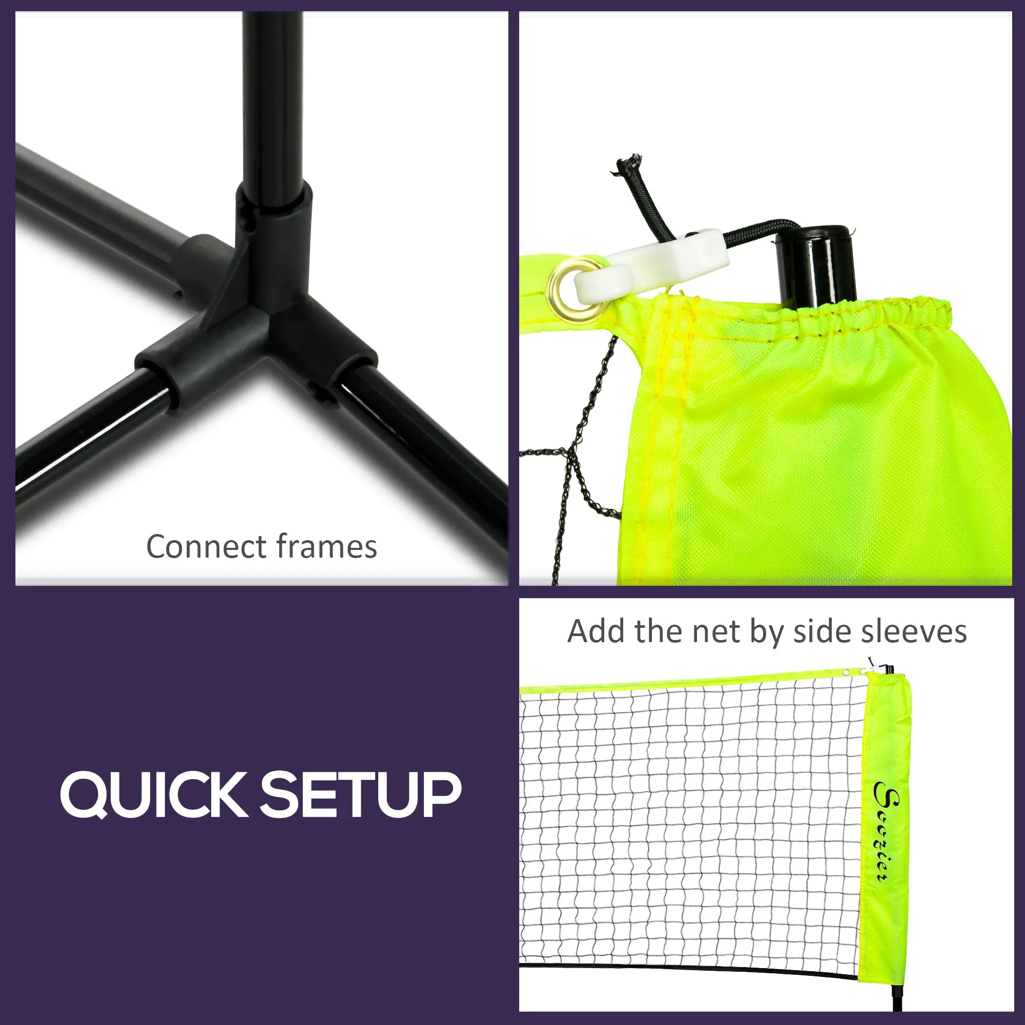 10ft Adjustable Badminton Net, With Carry Bag, Yellow Badminton at Gallery Canada