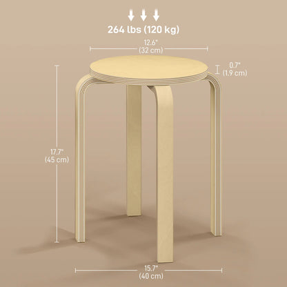 Round Stackable Chairs Set of 6, 18-Inch Backless Stools Bar Stools at Gallery Canada