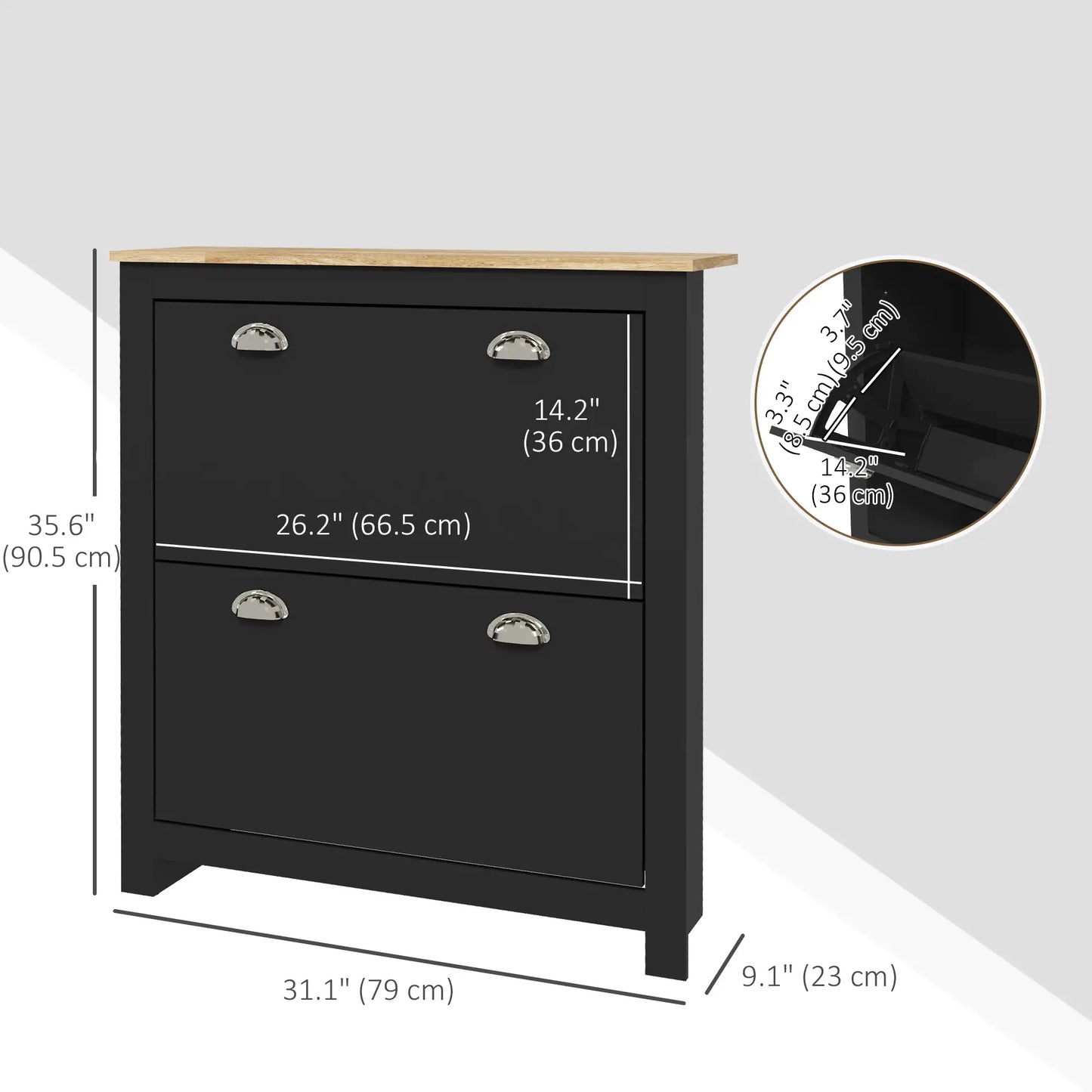 Shoe Cabinet, 2 Flip Drawers, Adjustable Shelves, 12 Pair, Black Shoe Storage Cabinets & Racks at Gallery Canada