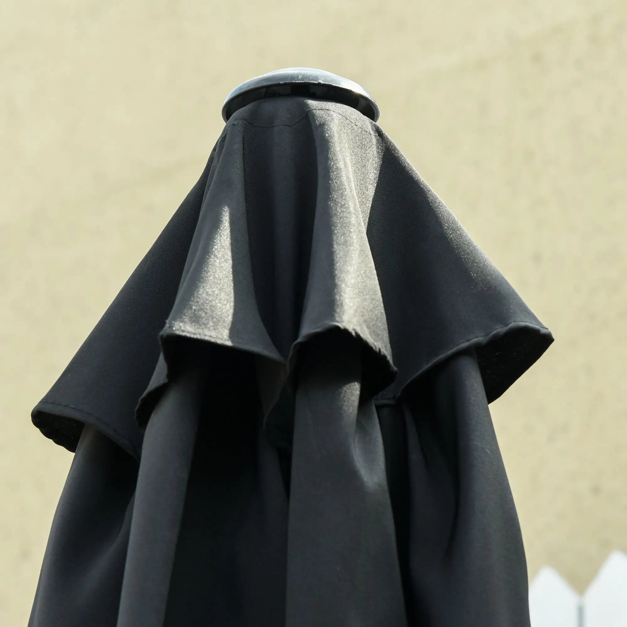 8.5' Round Aluminum Patio Umbrella, Tilt Canopy, 6 Ribs, Black Sun Umbrellas at Gallery Canada