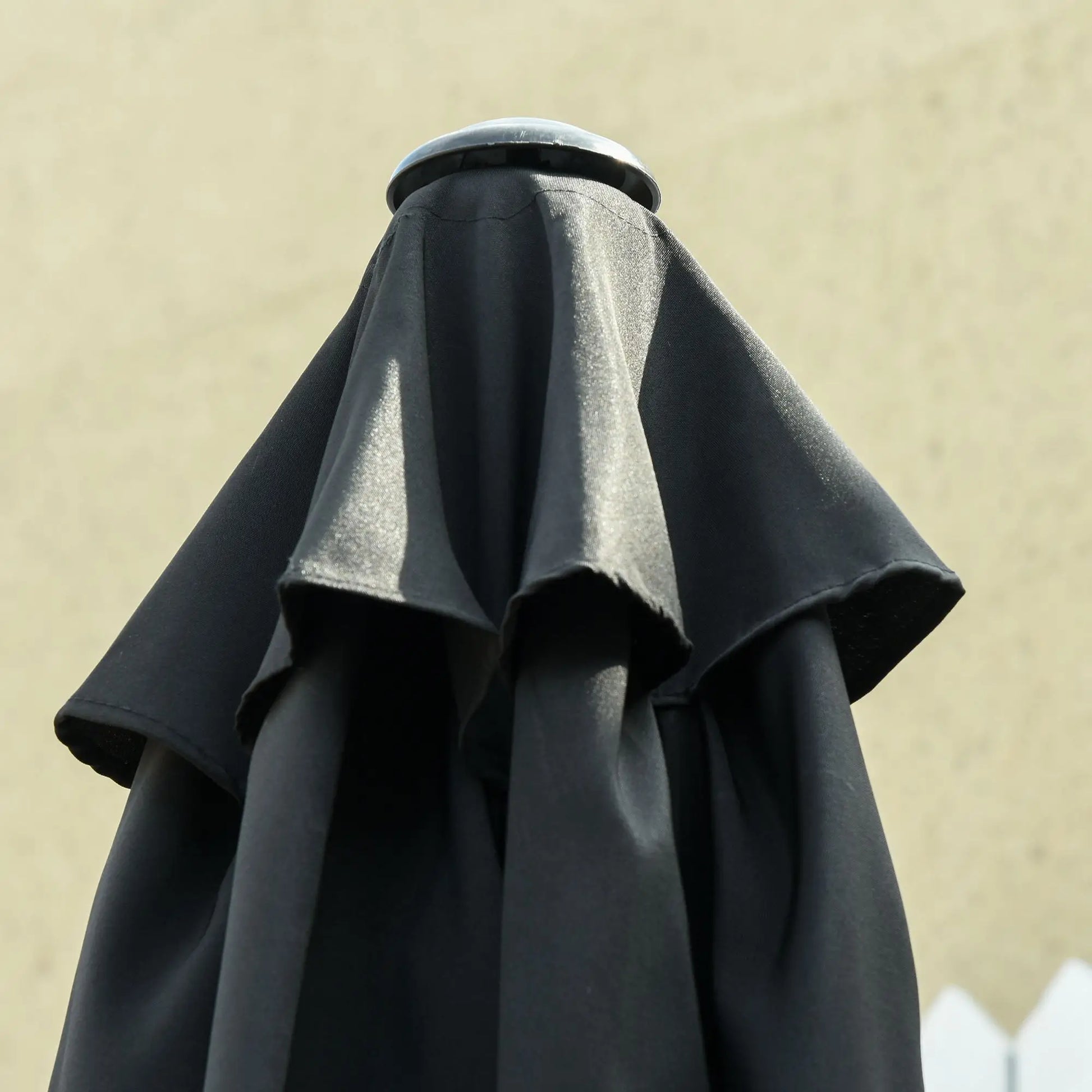 8.5' Round Aluminum Patio Umbrella, Tilt Canopy, 6 Ribs, Black Sun Umbrellas at Gallery Canada