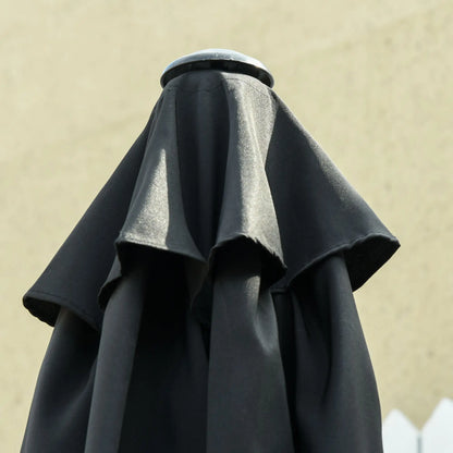 8.5' Round Aluminum Patio Umbrella, Tilt Canopy, 6 Ribs, Black Sun Umbrellas at Gallery Canada