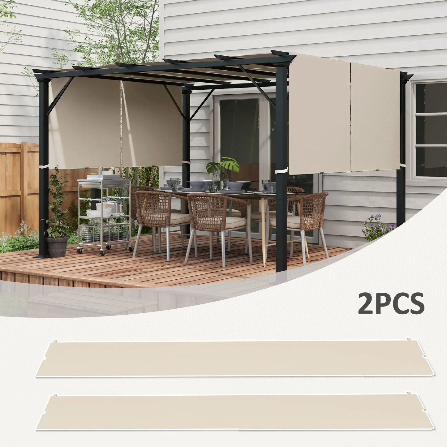 UV Protection Pergola Canopy, 10' x 10', Khaki Gazebo Canopy Replacement at Gallery Canada