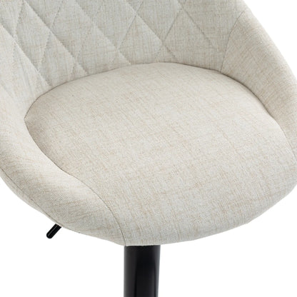 Tabourets de bar pivotants hauteur comptoir Lot de 3, Blanc cassé