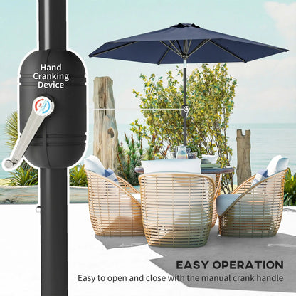 Patio Sun Umbrella, Outdoor Parasol, 6 Ribs, Blue Sun Umbrellas at Gallery Canada