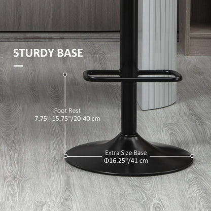 Swivel PU Leather Barstools, Set of 2, Adjustable with Footrest, Black Bar Stools at Gallery Canada