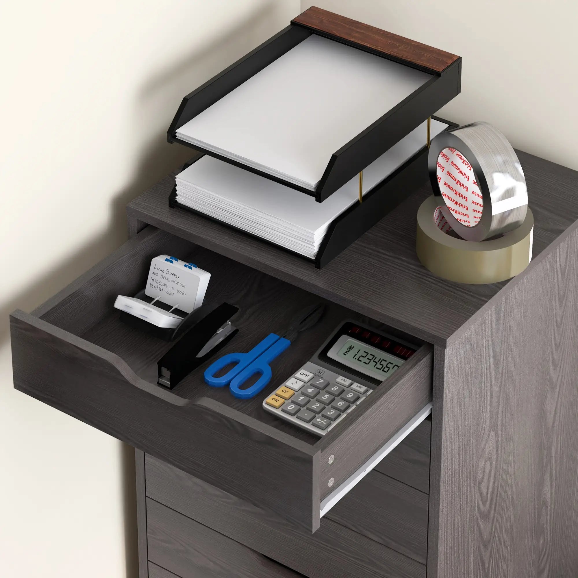 7-Drawer Vertical File Cabinet, 18.7