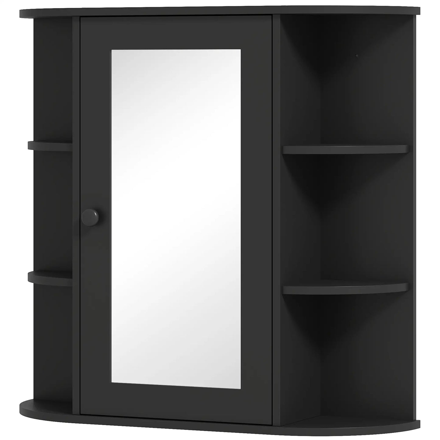 Mirrored Bathroom Wall Cabinet, Wall Mounted, With Door & Shelves, Black Mirror Medicine Cabinets at Gallery Canada