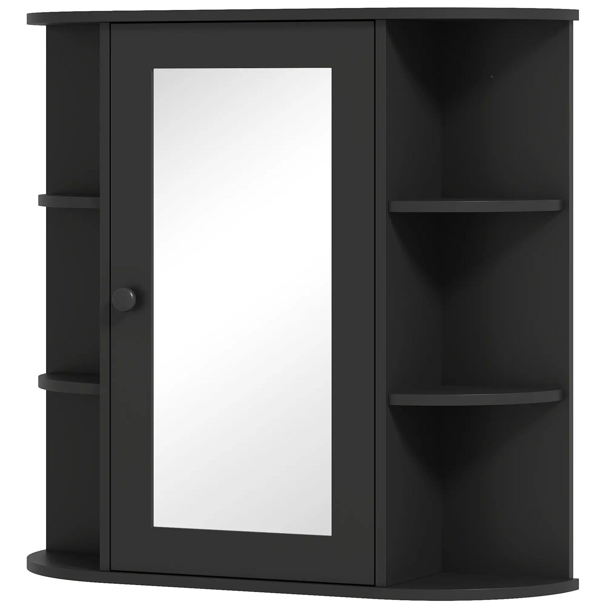 Mirrored Bathroom Wall Cabinet, Wall Mounted, With Door & Shelves, Black Mirror Medicine Cabinets at Gallery Canada