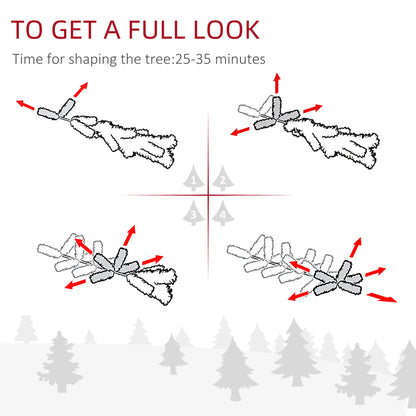 9 Feet Prelit Snow Flocked Pencil Christmas Tree, Warm White LED, Green Pre Lit Christmas Trees at Gallery Canada