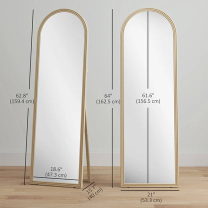 64" x 21" Full Length Mirror, Arched Faux Stone Frame, Beige Full Length Mirrors at Gallery Canada