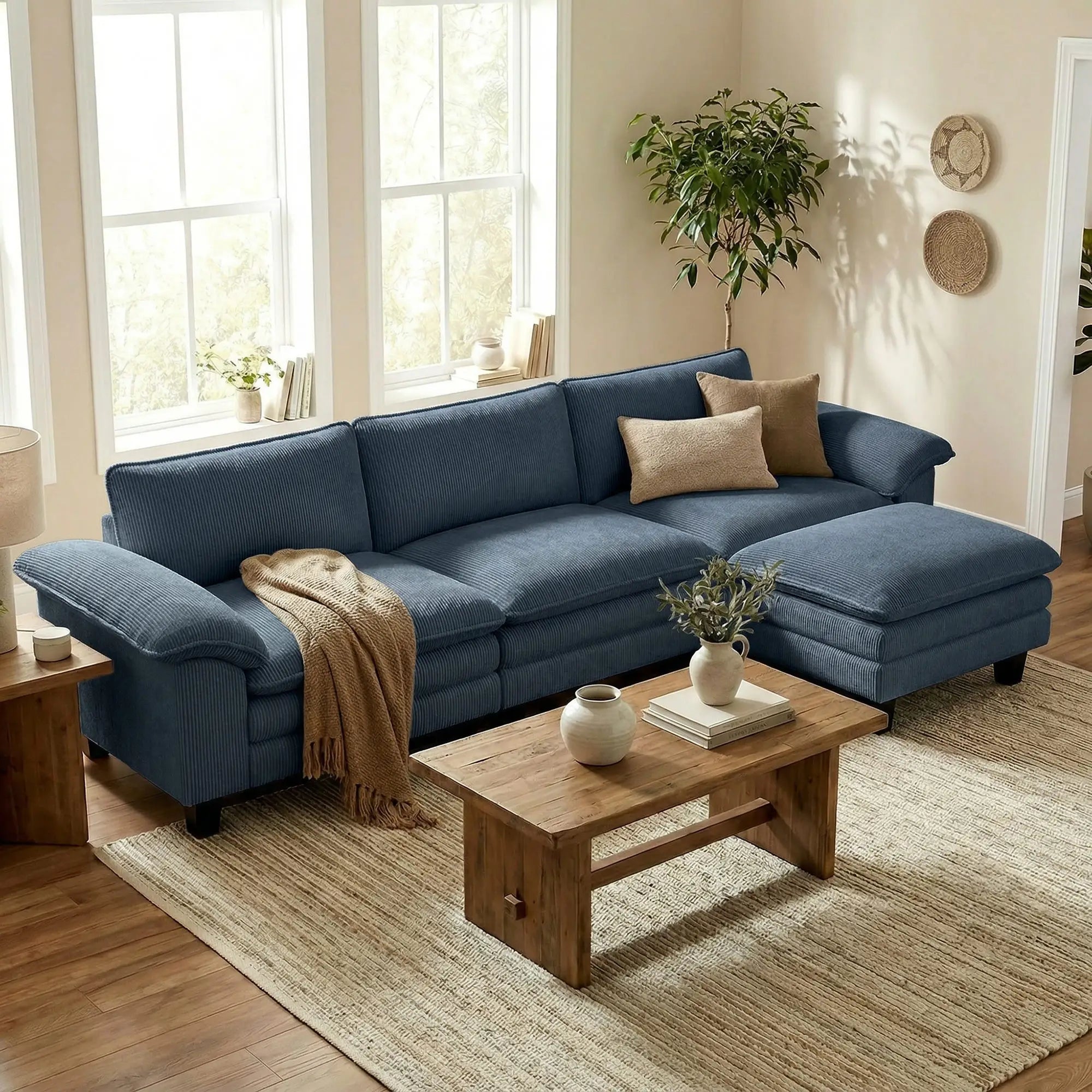 Sectional Sofa, L Shaped Couch, Deep Seat, Blue L Shaped Couchs at Gallery Canada