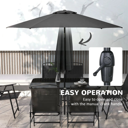 8 Piece Patio Set, 6 Folding Chairs, Rectangle Table, Outdoor Dining, Black Outdoor Dining Sets at Gallery Canada