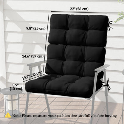 2-Piece Back Seat Cushion Set, Outdoor Patio Chair, Button Tufted, Black Patio Chair Cushions at Gallery Canada