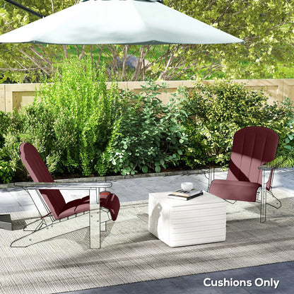 Set of 2 Patio Chair Cushions, High Back Adirondack, High-Density Foam, Wine Red Patio Chair Cushions at Gallery Canada