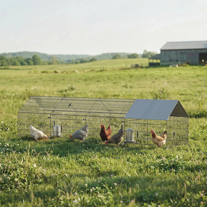 Large Metal Chicken Coop, Water-Resistant Anti-UV Cover, 6 Doors Chicken Coops at Gallery Canada