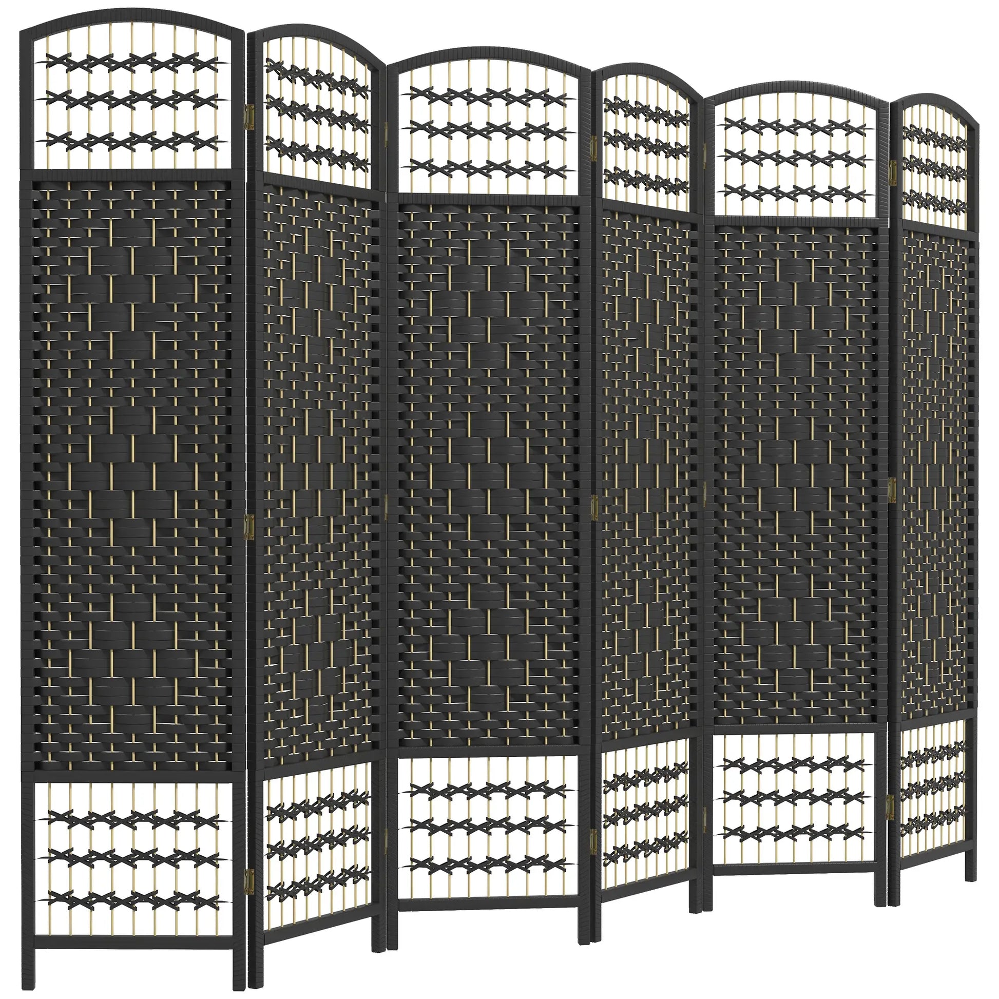6 Panel Folding Room Divider, Portable Privacy Screen, Black Room Dividers at Gallery Canada