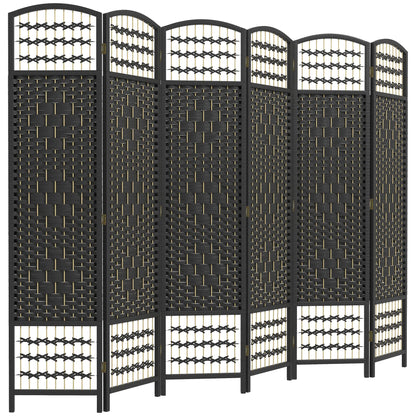 6 Panel Folding Room Divider, Portable Privacy Screen, Black Room Dividers at Gallery Canada