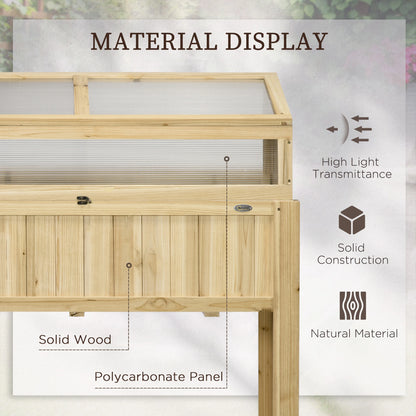 Raised Garden Bed, Outdoor Wooden PVC Elevated Planter Box, Natural Cold Frame Greenhouses at Gallery Canada