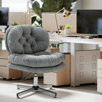 Armless Office Chair, Wide Padded Seat, Adjustable Height, Grey Task Chairs at Gallery Canada