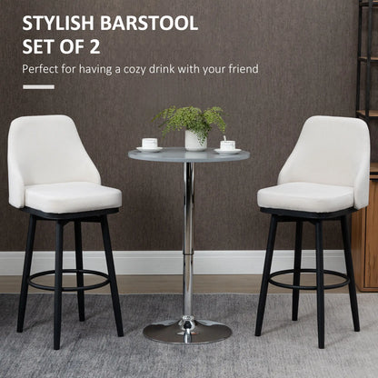 Extra Tall Bar Stools Set of 2, 360° Swivel, Cream White Bar Stools at Gallery Canada