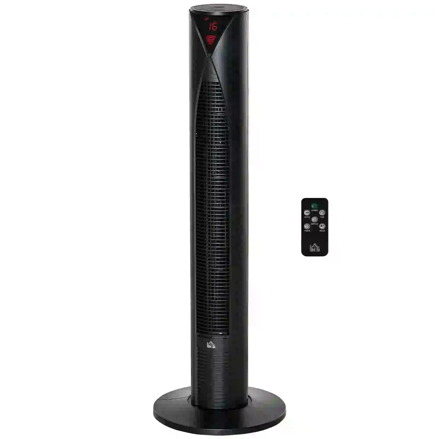 Freestanding Tower Fan, 3 Speed, 12h Timer, Oscillating, LED Panel, Remote, Black Tower Fans at Gallery Canada