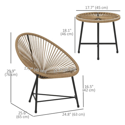 3 Piece Wicker Patio Bistro Set, Acapulco Chairs, Glass-Top Table, Natural Wood Bistro Sets at Gallery Canada