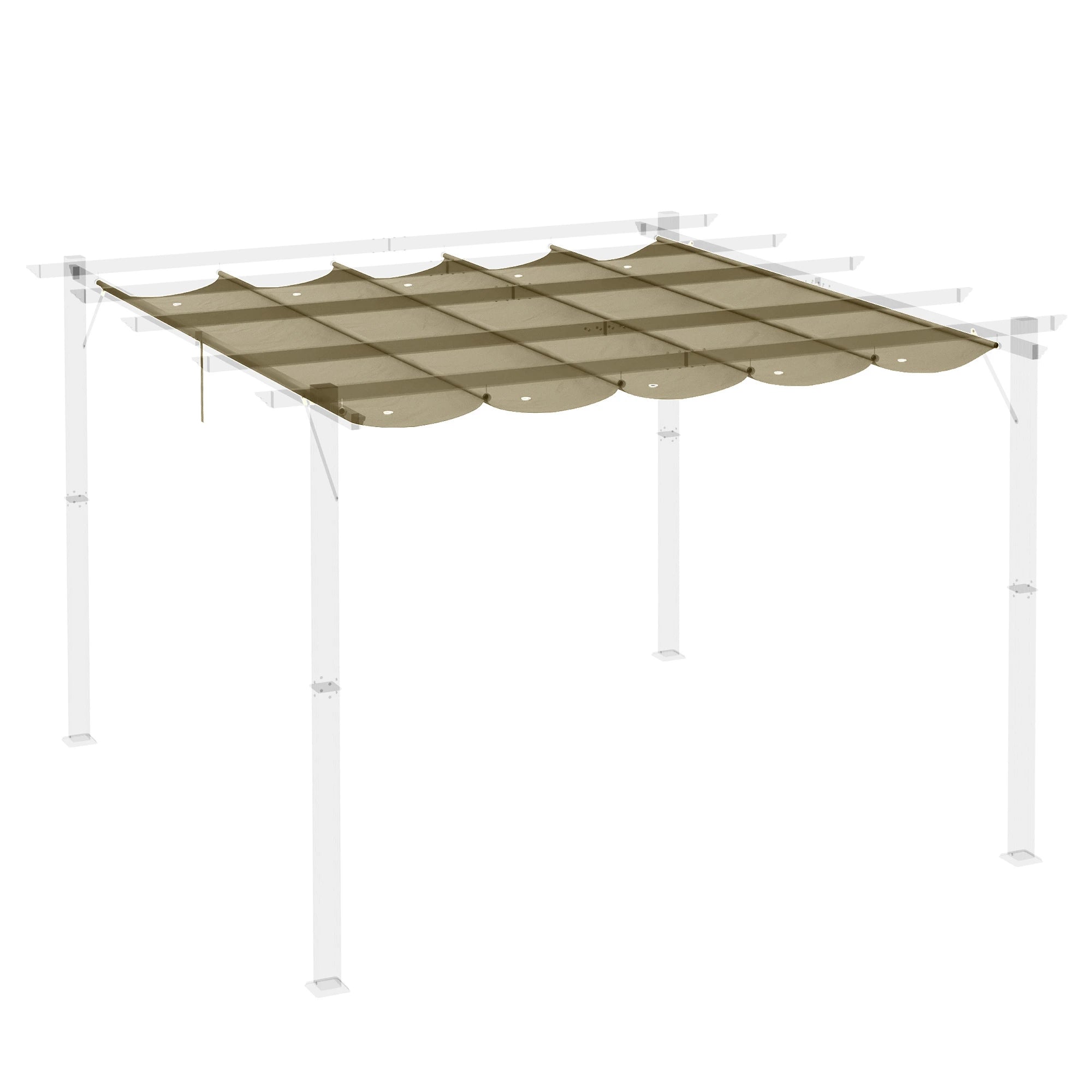 Retractable Pergola Canopy, 10' x 10', Tan Gazebo Canopy Replacement at Gallery Canada