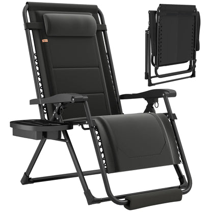 Zero Gravity Chair, Reclining Outdoor Lounger, 400 LBS Capacity, Black Lounger Chairs at Gallery Canada