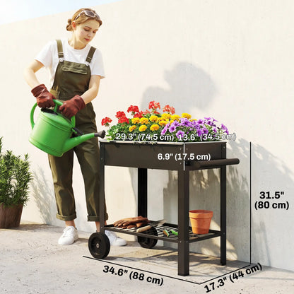 Metal Raised Garden Bed, Elevated Planter Box, 31.5" Tall Elevated Garden Beds at Gallery Canada