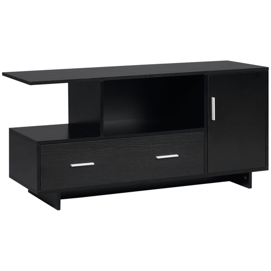 TV Stand Cabinet for TVs up to 50 Inches, Entertainment Center with Drawer, Cupboard and Open Shelves, TV Console Table for Living Room Bedroom, Black - Gallery Canada