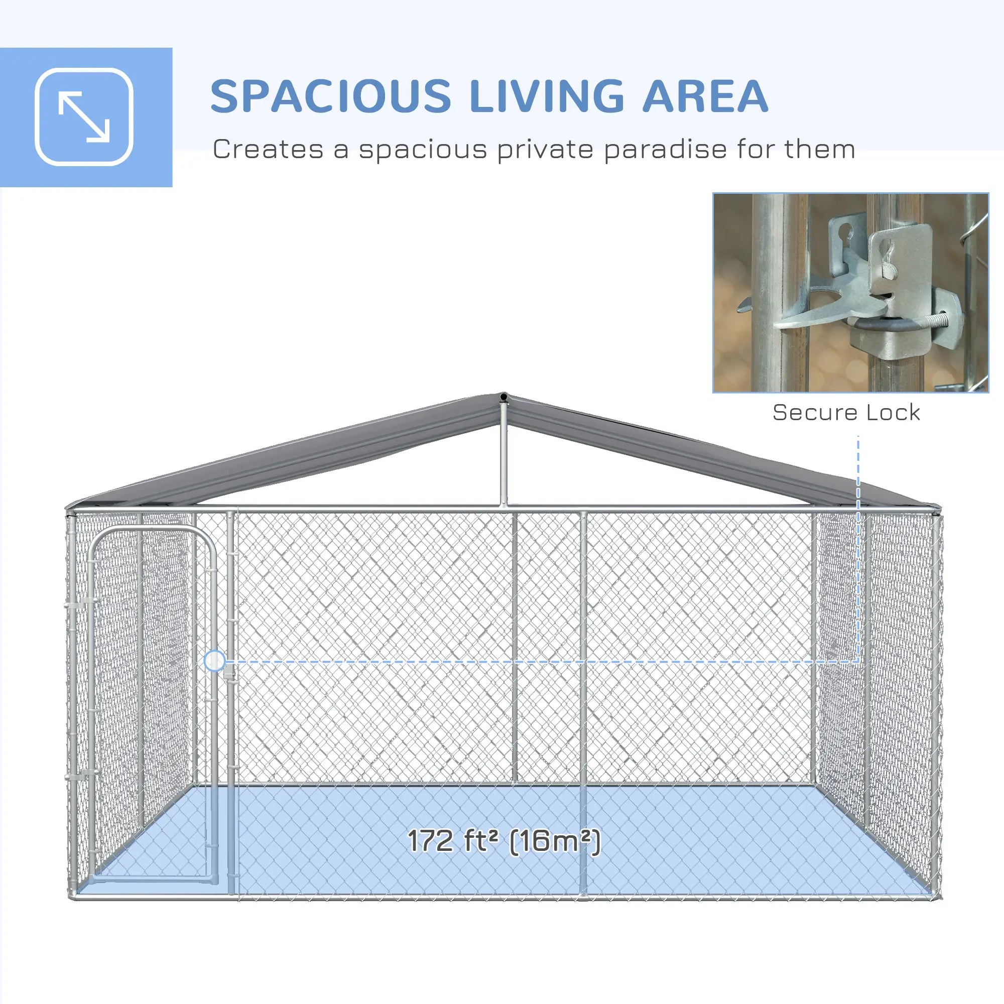 Outdoor Dog Kennel, Heavy Duty Playpen, 13.1' x 13.1' x 7.5' Houses, Kennels & Pens at Gallery Canada
