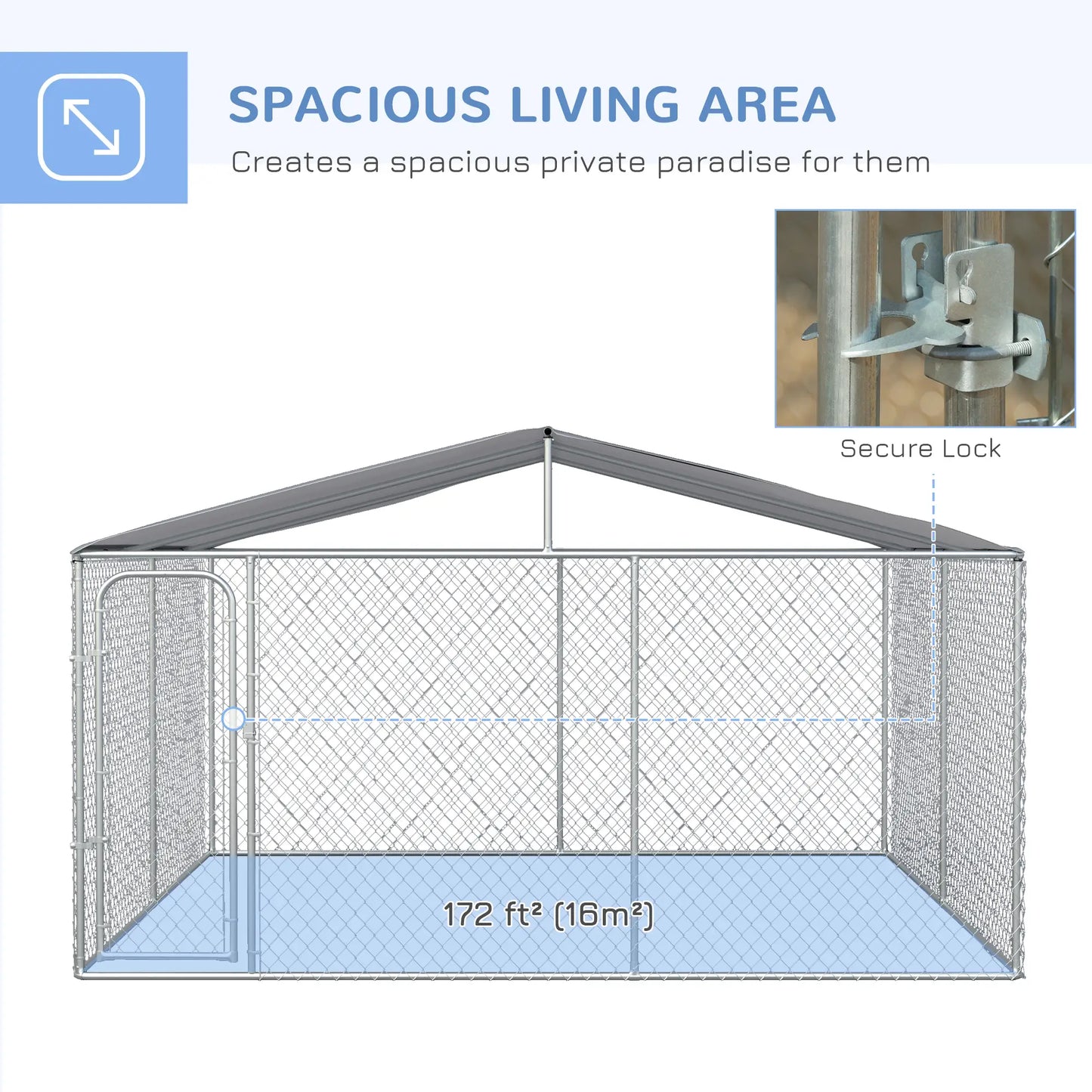 Outdoor Dog Kennel, Heavy Duty Playpen, 13.1' x 13.1' x 7.5' Houses, Kennels & Pens at Gallery Canada