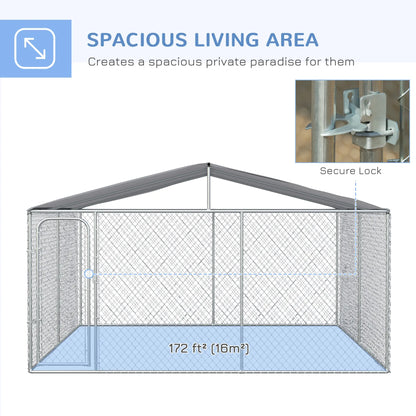 Outdoor Dog Kennel, Heavy Duty Playpen, 13.1' x 13.1' x 7.5' Houses, Kennels & Pens at Gallery Canada