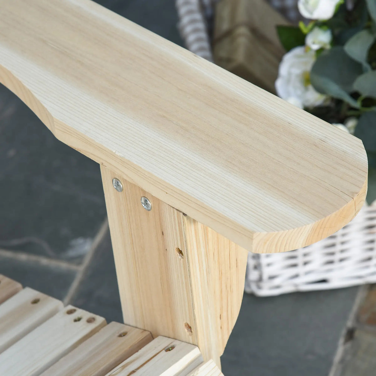 Outsunny Wood Adirondack Chair, Natural Patio Chairs at Gallery Canada