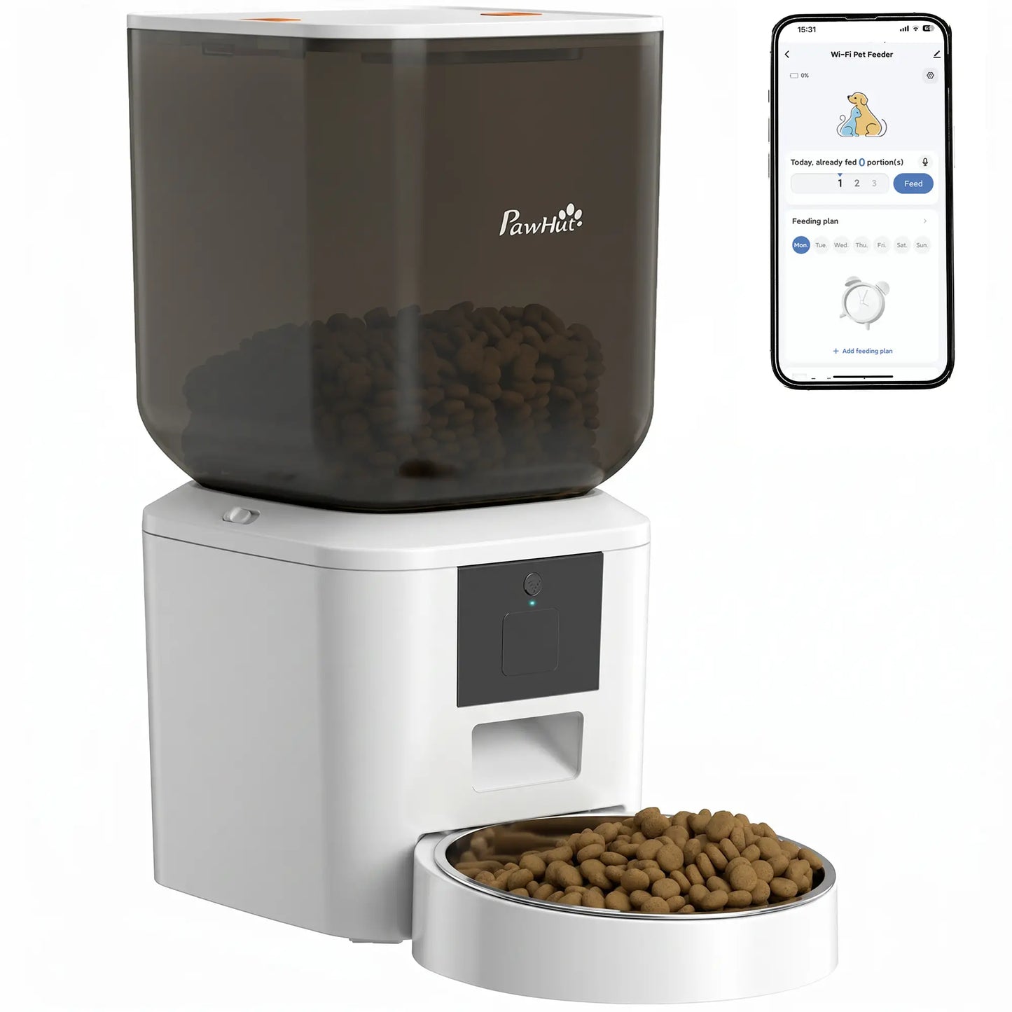 Distributeur automatique de nourriture pour chat intelligent 8L, contrôle via application WiFi