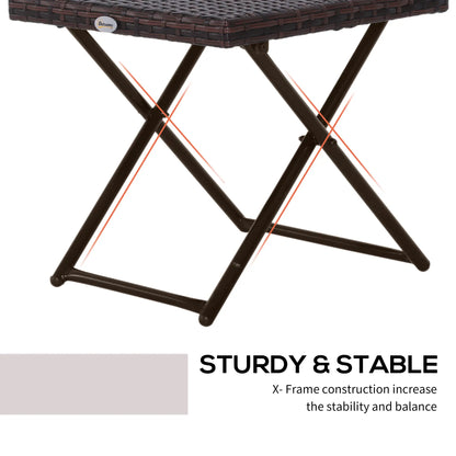 Outdoor PE Rattan Coffee Table, 15.75"x15.75"x15.75", Brown