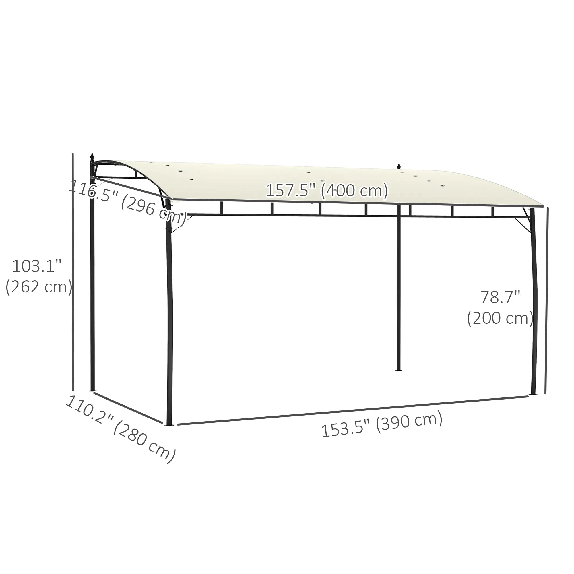 10' x 13' Outdoor Pergola, UV30+ Canopy, Steel Frame, Cream White Pergolas at Gallery Canada