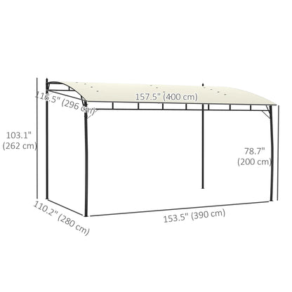 10' x 13' Outdoor Pergola, UV30+ Canopy, Steel Frame, Cream White Pergolas at Gallery Canada