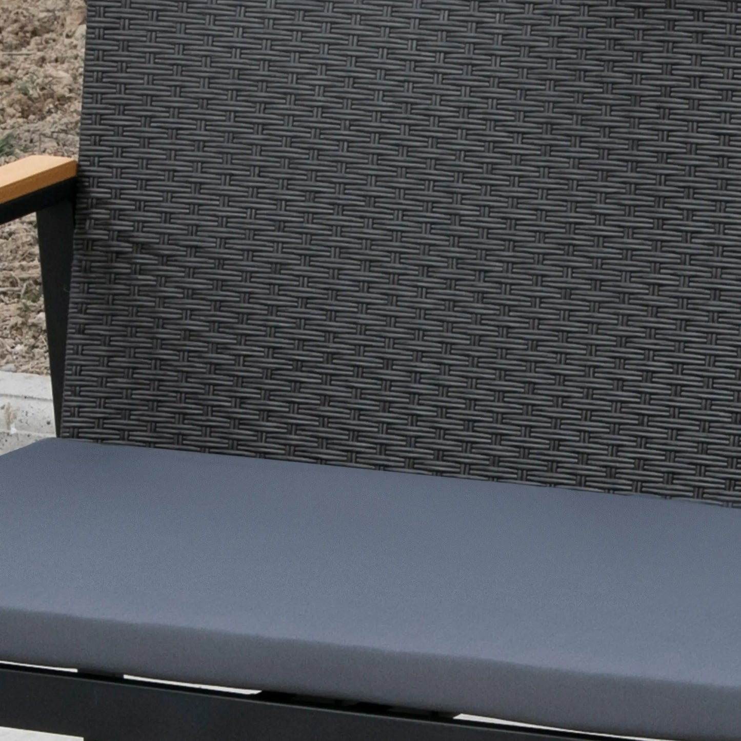 4-Piece Wicker Patio Set, Outdoor Rattan Chairs, Loveseat, Glass Table, Black Patio Furniture Sets at Gallery Canada