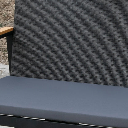 4-Piece Wicker Patio Set, Outdoor Rattan Chairs, Loveseat, Glass Table, Black Patio Furniture Sets at Gallery Canada