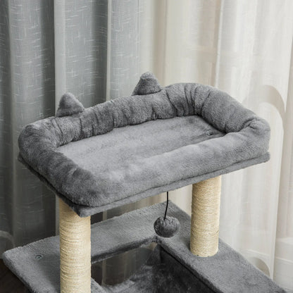 39.25'' Cat Tree Tower, Multi-Level Kitten House, Scratching Post, Gray Cat Posts at Gallery Canada